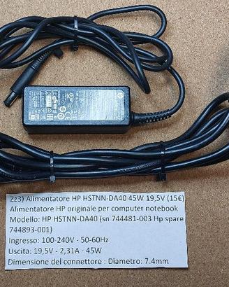 Alimentatore HP HSTNN-DA40 45W 19,5V