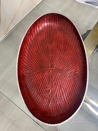 Centro Tavola di Design a Foglia Rosso Rubino