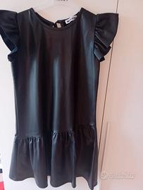 Vestito Nero Ecopelle Ragazza INDIFFERENT 140-150