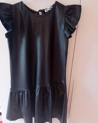 Vestito Nero Ecopelle Ragazza INDIFFERENT 140-150