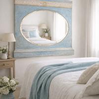 Specchiera in patina azzurra