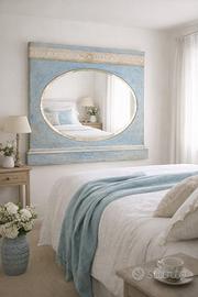 Specchiera in patina azzurra