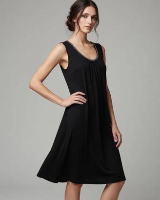 Vestito in maglina leggera nera con smanicato