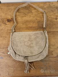 Borsa vera pelle beige