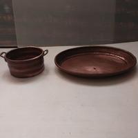 Accoppiata pirofila e bacile in rame