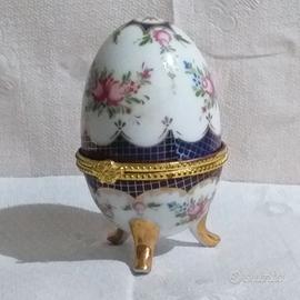 Uovo portaoggetti porcellana stile faberge