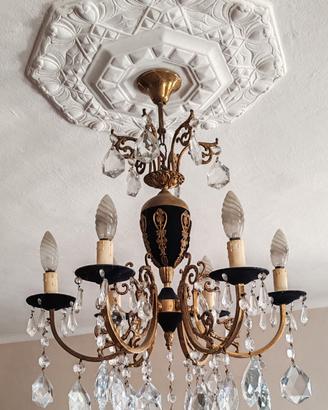 Lampadario vintage ottone 