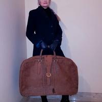 Valigia grande in vera pelle. borsa vintage.