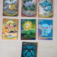 Lotto di 7 carte Pokemon holo serie Topps