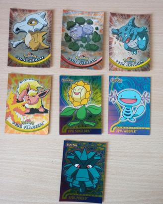 Lotto di 7 carte Pokemon holo serie Topps