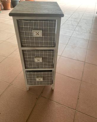 Cassettiera 3 Cesti Chic & Slim Legno Bianco