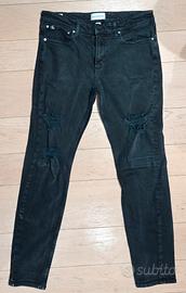 Jeans Calvin Klein nero-strappi
