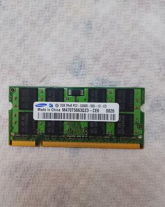 RAM 2GB DDR2 Samsung per Notebook PC