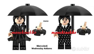 2 minifigure MERCOLEDì ADDAMS Netflix tipo Lego
