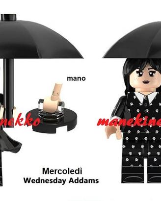 2 minifigure MERCOLEDì ADDAMS Netflix tipo Lego