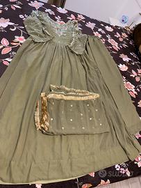 Completo elegente verde abito indian