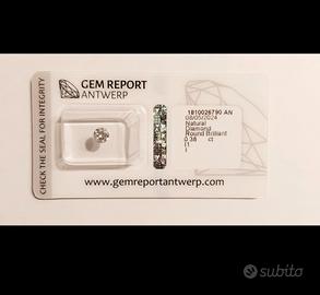 Diamante 0,38 ct Gem Report