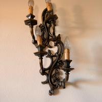 Coppia di applique antiche in bronzo lavorato