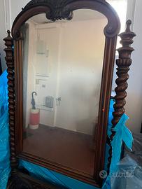 Grande specchiera mobile antica in legno