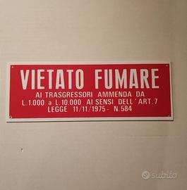 Targa VIETATO FUMARE 