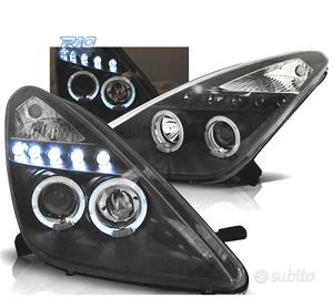 FARI TOYOTA CELICA T23 99-05 LED OCCHI ANGELI NERI
