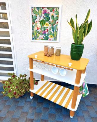 Carrello portavivande in legno massello