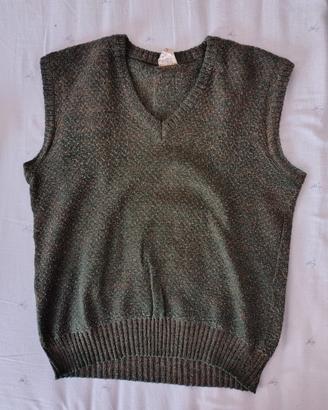 Maglioncino smanicato donna verde taglia M
