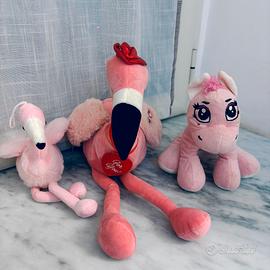 Peluche Fenicotteri e Pony Rosa