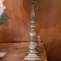 Coppia candelieri antichi ottone fatti a lampade