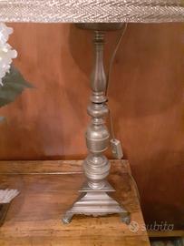 Coppia candelieri antichi ottone fatti a lampade