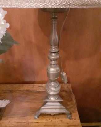 Coppia candelieri antichi ottone fatti a lampade