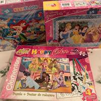 3 maxi floor puzzle principesse clementoni