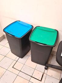 2 pattumiere per rifiuti da ufficio usate