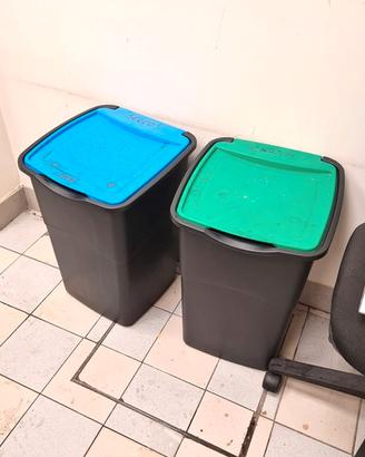 2 pattumiere per rifiuti da ufficio usate