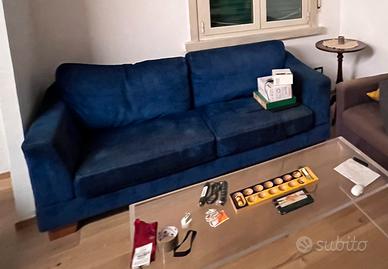 Divano velluto blu