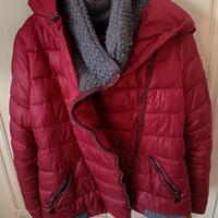 Piumino donna TENQS bordeaux con interno in maglia