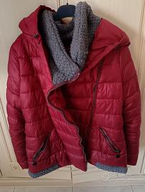 Piumino donna TENQS bordeaux con interno in maglia