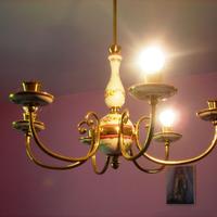 LAMPADARIO CHANDELIER OTTONE 6 LUCI