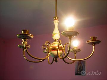 LAMPADARIO CHANDELIER OTTONE 6 LUCI