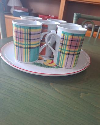 6 mug più piatto dolci 
