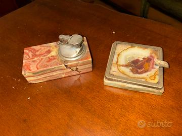 et accendino da tavolo e posacenere vintage