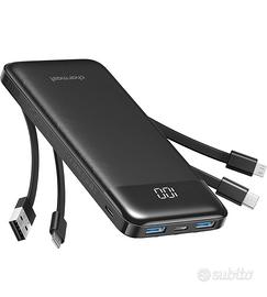 Charmast Power Bank 10000mAh con Cavi Integrati