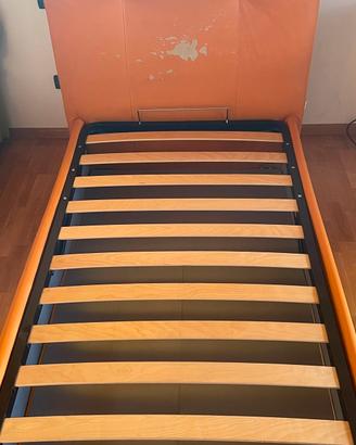 Letto singolo con rete e contenitore 