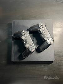 Sony Playstation 4 Slime- 2 Controllers- 6 games