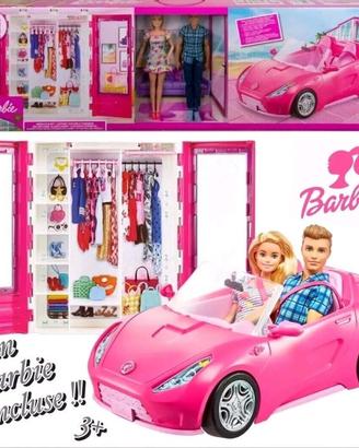 BARBIE ARMADIO DEI SOGNI BAMBOLA + KEN + AUTO