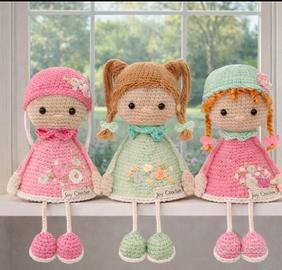 Bamboline amigurumi fatte a mano – Collezione past