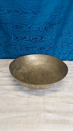 Antica Grande Ciotola Fruttiera Giardiniera Bronzo