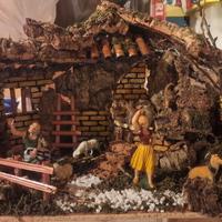 paesaggio presepe con luci