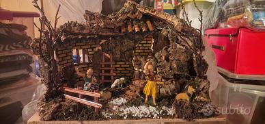 paesaggio presepe con luci