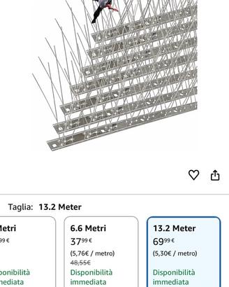 Dissuasori per piccioni in  acciaio inox